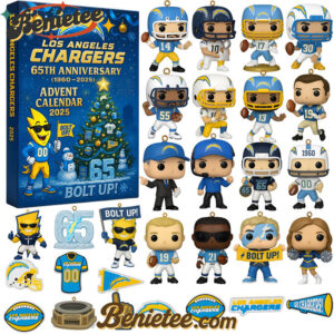 LAC Los Angeles Chargers 2025 advent calendar CHRISTMAS GIFT, CHRISTMAS IDEA, Christmas Countdown Advent Calendar Gift Box with 24 Acrylic Ornaments