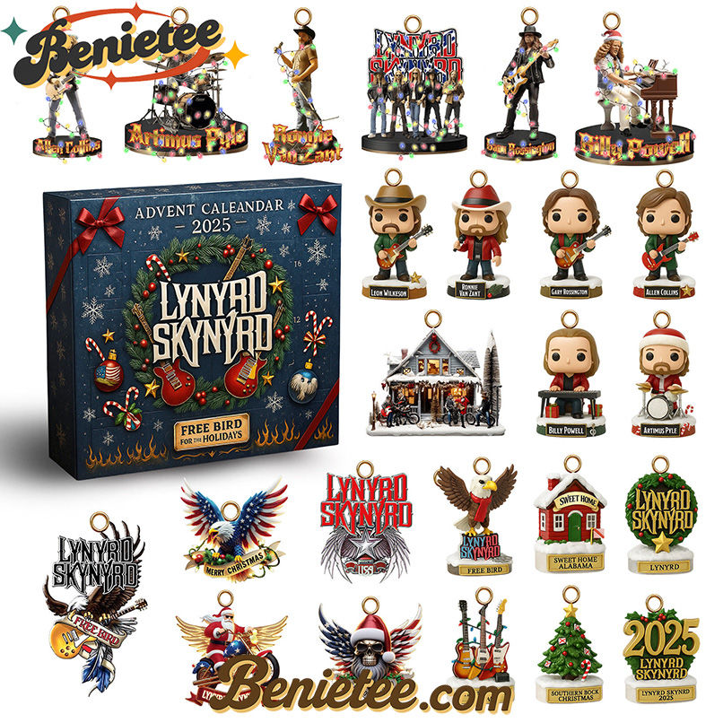 Lynyrd Skynyrd Free Bird Advent Calendar 2025 CHRISTMAS GIFT, CHRISTMAS IDEA, Christmas Countdown Advent Calendar Gift Box with 24 Acrylic Ornaments