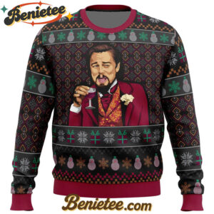 Laughing Leo DiCaprio Meme Ugly Christmas Sweater