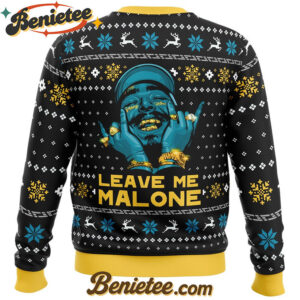 Leave Me Malone Post Malone Ugly Christmas Sweater