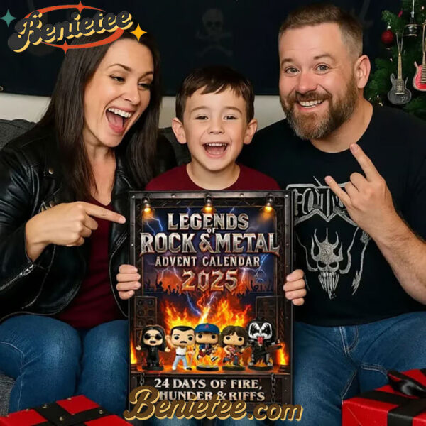 Legends of Rock and Metal Advent Calendar 2025, Christmas Countdown Advent Calendar Gift Box with 24 Acrylic Ornaments