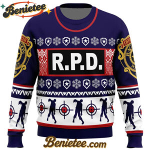 Leon Kennedy Bad Tidings Dead by Daylight Ugly Christmas Sweater