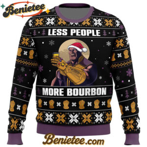 Less People More Bourbon Marvel Comics Ugly Christmas Sweater