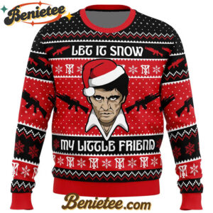 Let It Snow Scarface Ugly Christmas Sweater