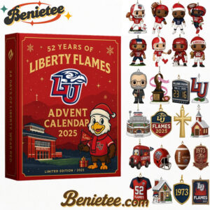 Liberty Flames 52nd Anniversary Advent Calendar 2025, Christmas Countdown Advent Calendar Gift Box with 24 Acrylic Ornaments