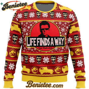 Life Finds A Way Jurassic Park Ugly Christmas Sweater