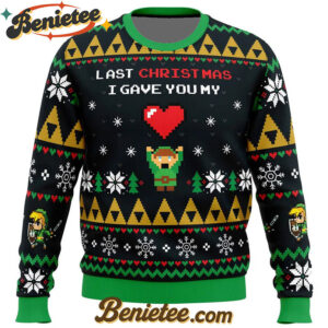 Link To My Heart Zelda Ugly Christmas Sweater
