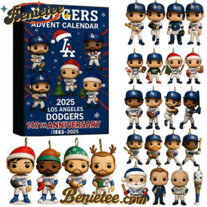 Los Angeles Dodgers 142nd Anniversary Advent Calendar 2025, Christmas Countdown Advent Calendar Gift Box with 24 Acrylic Ornaments
