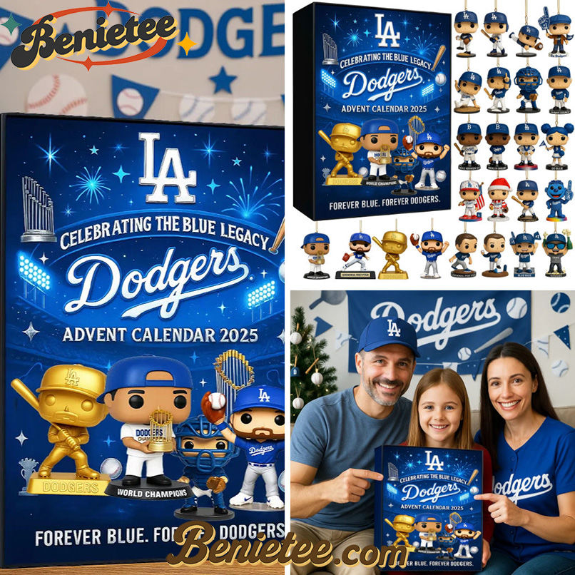 Los Angeles Dodgers Advent Calendar 2025, Christmas Countdown Advent Calendar Gift Box with 24 Acrylic Ornaments