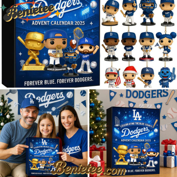 Los Angeles Dodgers Advent Calendar 2025, Christmas Countdown Advent Calendar Gift Box with 24 Acrylic Ornaments