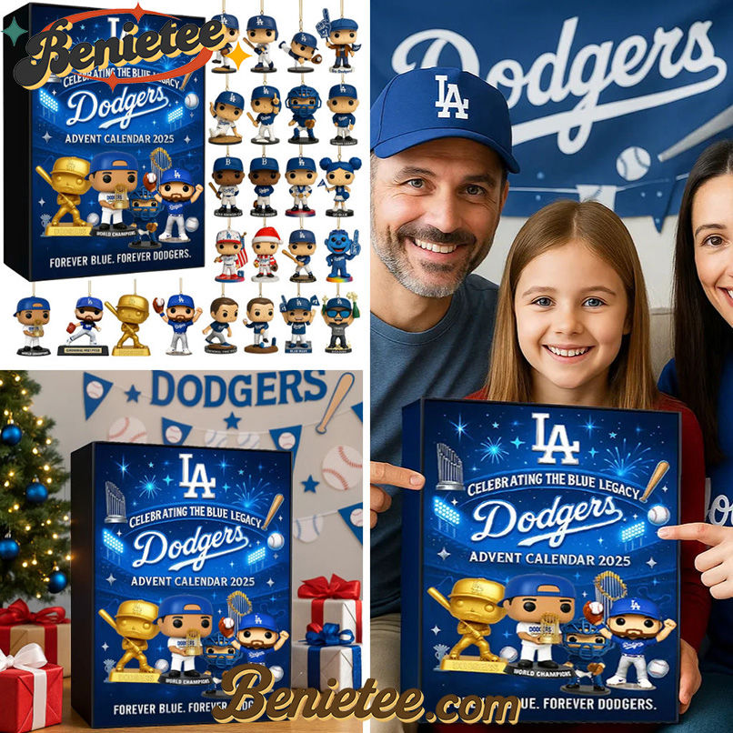 Los Angeles Dodgers Advent Calendar 2025, Christmas Countdown Advent Calendar Gift Box with 24 Acrylic Ornaments
