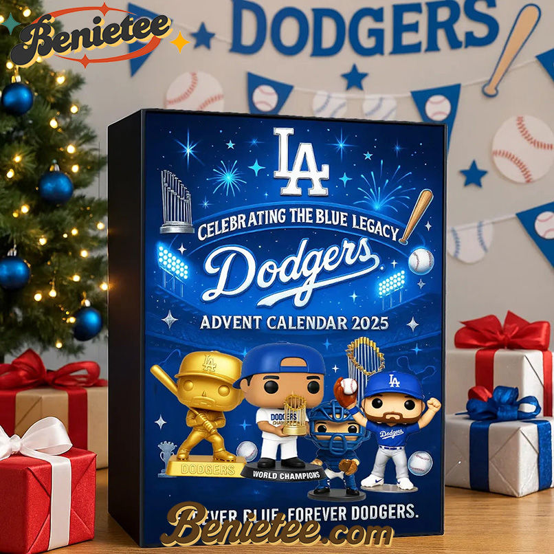 Los Angeles Dodgers Advent Calendar 2025, Christmas Countdown Advent Calendar Gift Box with 24 Acrylic Ornaments