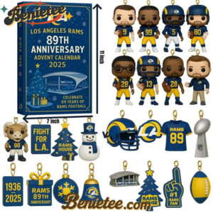 Los Angeles Rams Advent Calendar 2025 89TH ANNIVERSARY Christmas Gift, Christmas Idea, Christmas Countdown Advent Calendar Gift Box with 24 Acrylic Ornaments