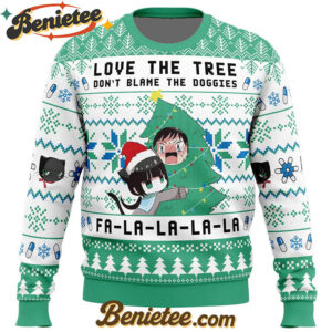 Love The Tree Don't Blame The Doggies Fa-La-La-La-La ReLIFE Ugly Christmas Sweater
