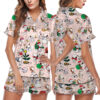 Cute Snoopy Christmas Satin Pajamas Set For Women