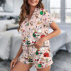 Cute Snoopy Christmas Satin Pajamas Set For Women