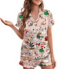 Cute Snoopy Christmas Satin Pajamas Set For Women