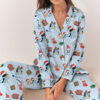 Christmas Cute Bluey Long Satin Pajamas Set For Women