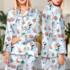 Christmas Cute Bluey Long Satin Pajamas Set For Women