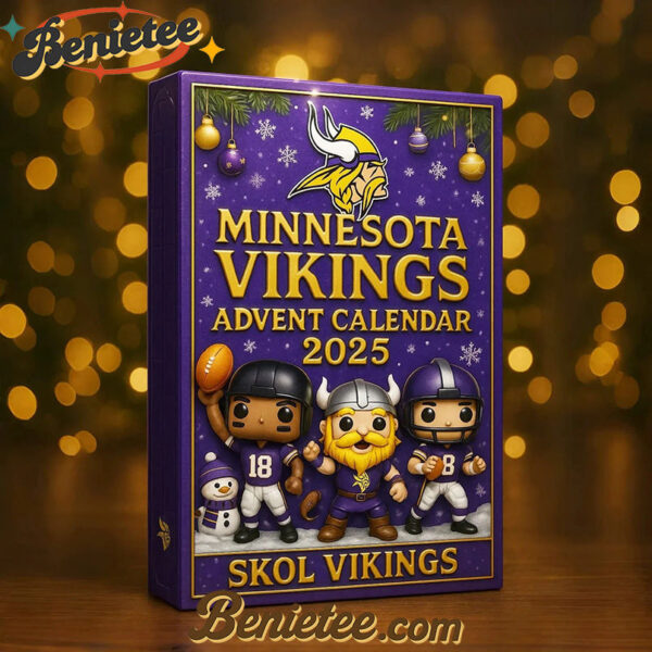 MNV Minnesota Vikings Advent Calendar 2025 65TH ANNIVERSARY Christmas Gift, Christmas Idea, Christmas Countdown Advent Calendar Gift Box with 24 Acrylic Ornaments