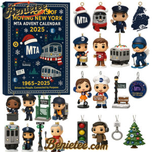 MTA 60th Anniversary Advent Calendar, Christmas Countdown Advent Calendar Gift Box with 24 Acrylic Ornaments