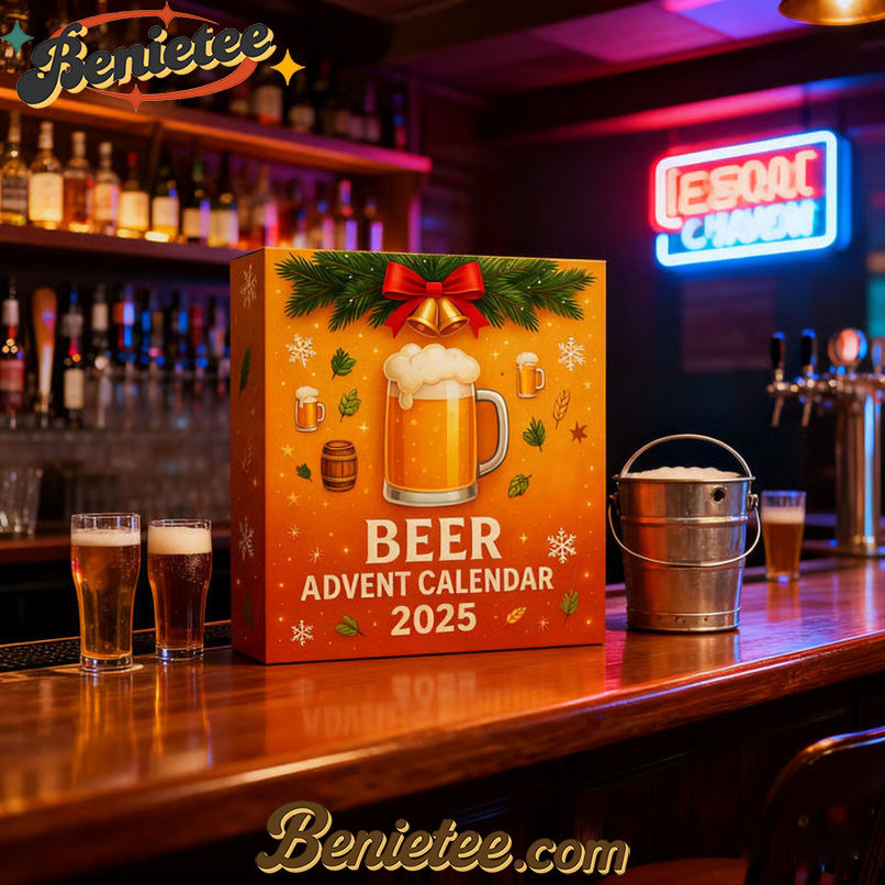 MUST-HAVE Beer Whiskey Advent Calendars, Christmas Countdown Advent Calendar Gift Box with 24 Acrylic Ornaments