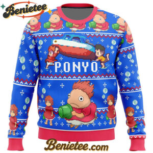 Magical PONYO Ugly Christmas Sweater