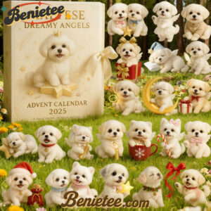 Maltese Dreamy Angels Advent Calendar 2025, Christmas Countdown Advent Calendar Gift Box with 24 Acrylic Ornaments