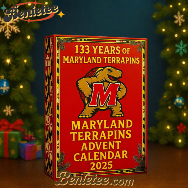 Maryland Terrapins Advent Calendar 2025, Christmas Countdown Advent Calendar Gift Box with 24 Acrylic Ornaments