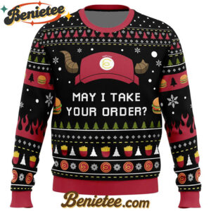May I Take Your Order The Devil is a Part-Timer Ugly Christmas Sweater