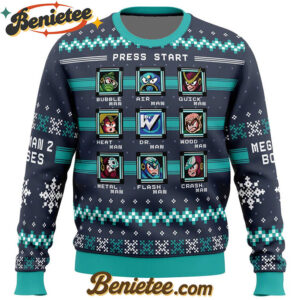 Mega Man 2 Bosses Ugly Christmas Sweater