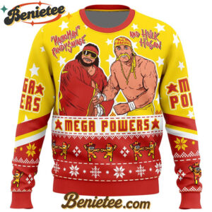 Mega Powers Macho Man and Hulk Hogan Ugly Christmas Sweater