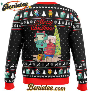 Merry Christmas BMO Finn Aventure TimeUgly Christmas Sweater