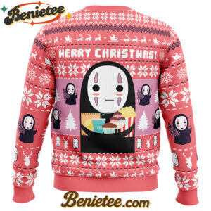 Merry Christmas No Face Spirited Away Ugly Christmas Sweater