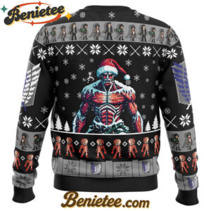 Merry Colossal Christmas Attack On Titan Ugly Christmas Sweater