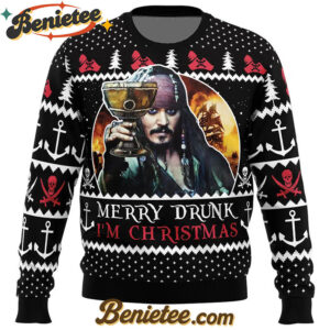 Merry Drunk I'm Christmas Pirates of the Caribbean Ugly Christmas Sweater