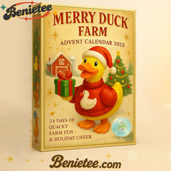 Merry Duck Farm Advent Calendar 2025, Christmas Countdown Advent Calendar Gift Box with 24 Acrylic Ornaments
