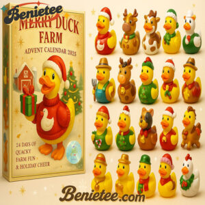 Merry Duck Farm Advent Calendar 2025, Christmas Countdown Advent Calendar Gift Box with 24 Acrylic Ornaments