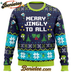 Merry Jingly Invader Zim Ugly Christmas Sweater