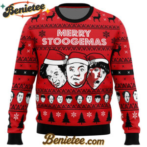 Merry Stoogemas 3 Stooges Ugly Christmas Sweater