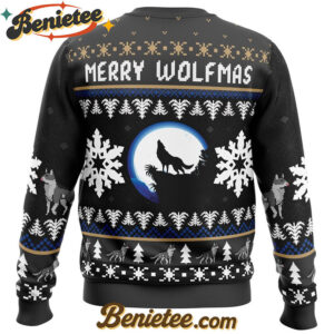Merry Wolfmas Wolf Ugly Christmas Sweater
