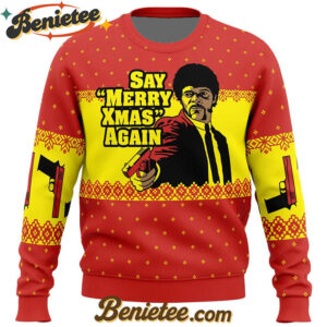 Merry Xmas Again Pulp Fiction Ugly Christmas Sweater