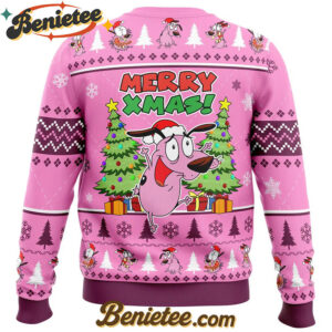 Merry Xmas Courage The Cowardly Dog Ugly Christmas Sweater