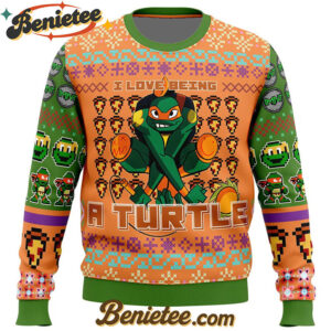 Michelangelo Rise of the Teenage Mutant Ninja Turtles Ugly Christmas Sweater