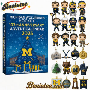 Michigan Wolverines Hockey 103rd Anniversary Advent Calendar 2025, Christmas Countdown Advent Calendar Gift Box with 24 Acrylic Ornaments