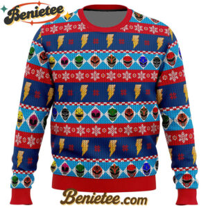 Mighty Helmets Power Rangers Ugly Christmas Sweater