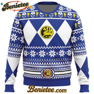 Mighty Morphin Blue Ranger Power Rangers Ugly Christmas Sweater