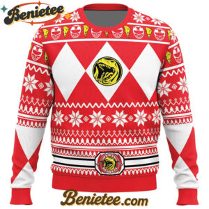 Mighty Morphin Red Ranger Power Rangers Ugly Christmas Sweater