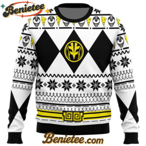 Mighty Morphin White Ranger Power Rangers Ugly Christmas Sweater