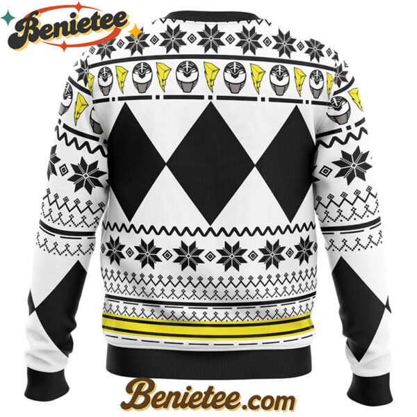 Mighty Morphin White Ranger Power Rangers Ugly Christmas Sweater